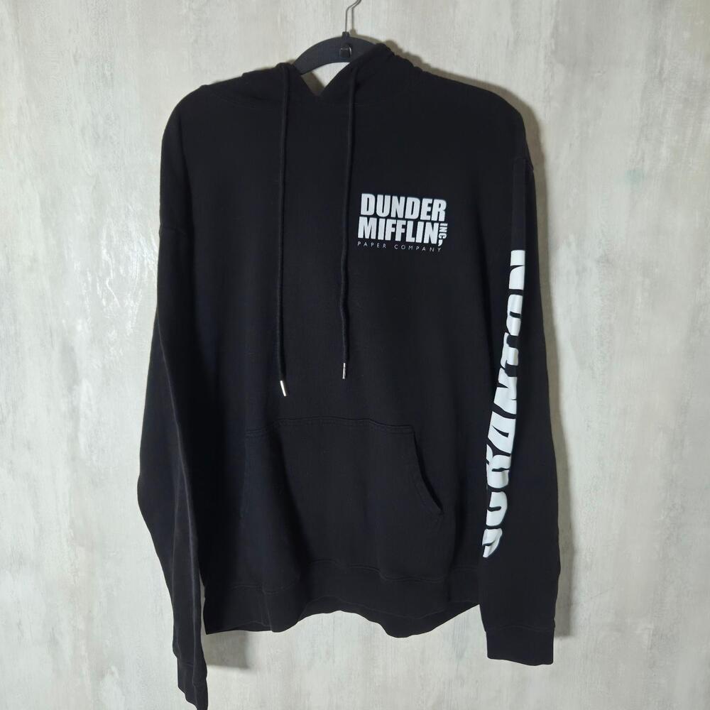 The Office Hoodie Mens XL Black Dunder Mifflin Scranton Branch Graphic Fleece